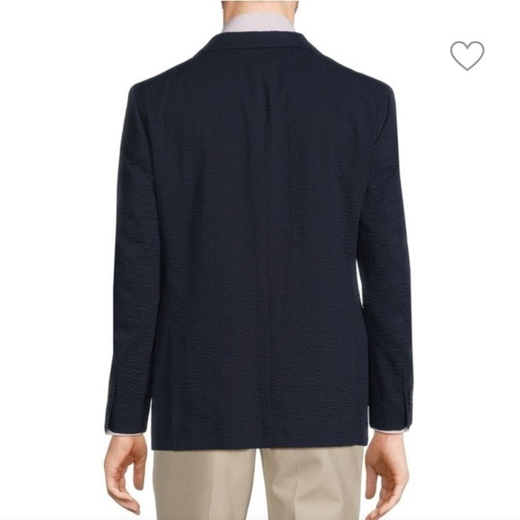 Tommy Hilfiger Mens Wool Navy Blue Long Jacket Blazer Modern Fit Sz 44R - Picture 2 of 11